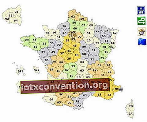 Karte von Frankreich, um die billigste Station zu finden