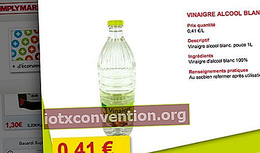 41 euro cent en flaska vit vinäger på Simply Market