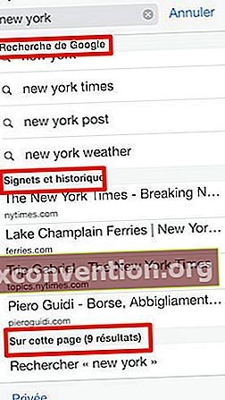 iPhone Safari 웹 페이지에서 특정 단어를 검색하는 방법