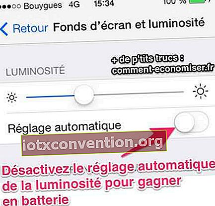 자동 iPhone 밝기 조정 비활성화