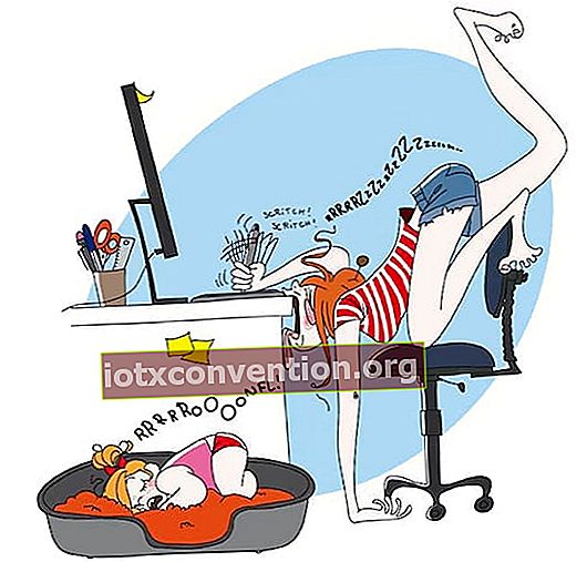 kartun yang menampilkan ibu yang kelelahan mencoba bekerja