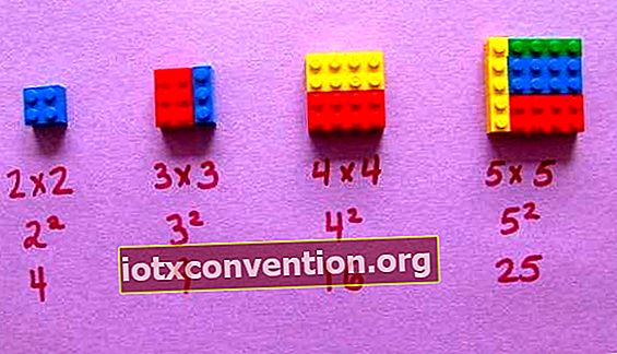 Game untuk memahami angka kuadrat dengan Lego