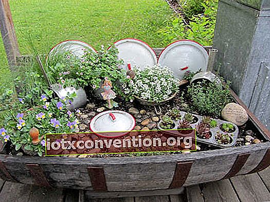 En miniatyr köksredskap trädgård