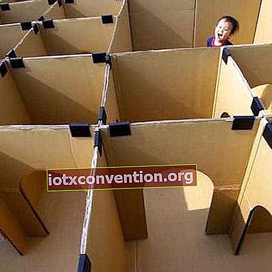 buat labirin raksasa untuk anak-anak dengan karton