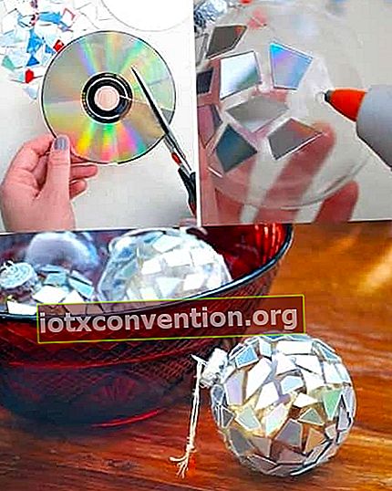Recyceln Sie alte CDs, um Spiegelkugeln herzustellen