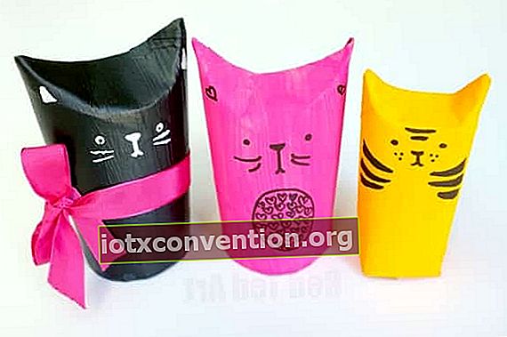Gulungan kertas tandas diy kotak kucing Jepun