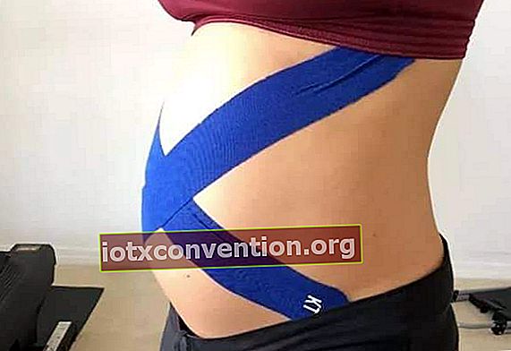 tali kenesio untuk mengurangkan berat perut semasa kehamilan