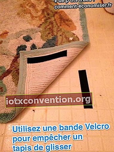 ใส่ Velcro บนพรมและกระเบื้องเพื่อป้องกันไม่ให้ลื่นไถล