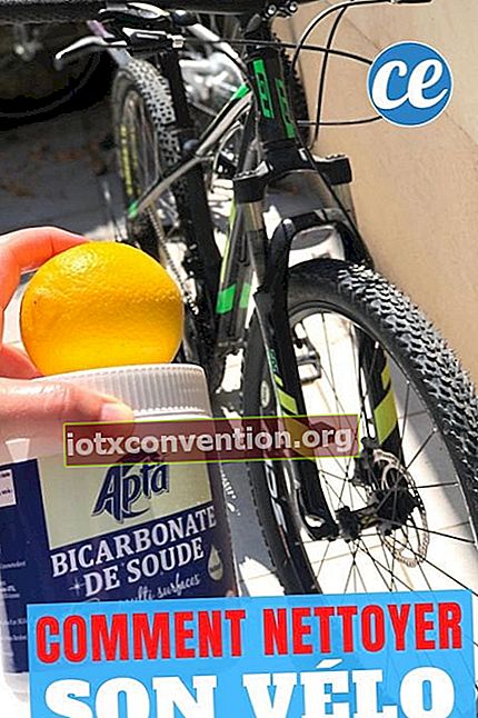 Backpulver und Zitrone zum Reinigen eines Fahrrads
