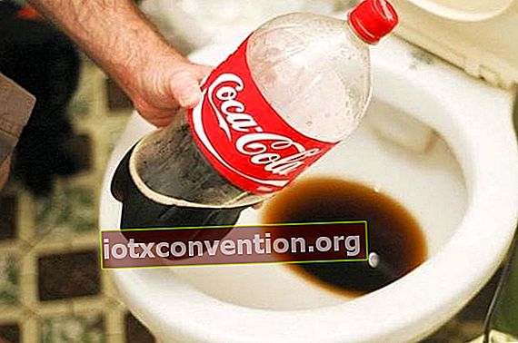 Eine Flasche Coca Cola wurde in die Toilette gegossen, um sie zu entkalken