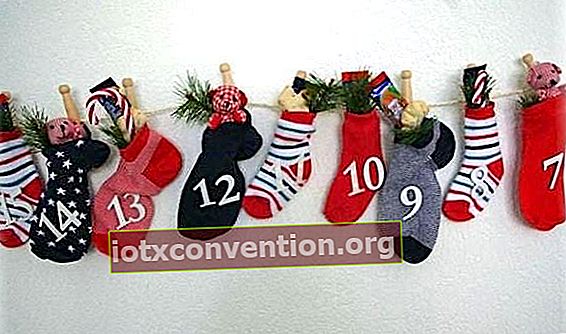 Socken verwandelt sich in einen DIY Adventskalender