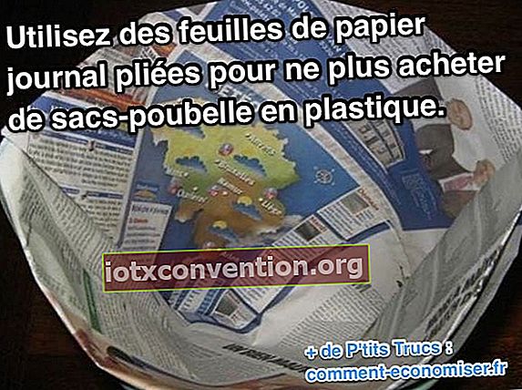 ถุงขยะทำจากกระดาษหนังสือพิมพ์พับ