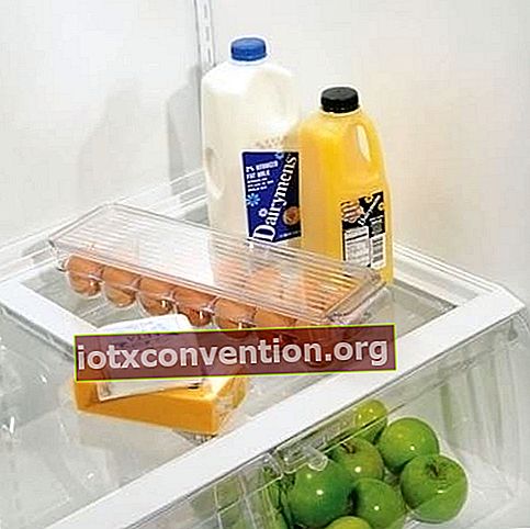 Usa una scatola per uova di plastica per conservare le uova in frigorifero