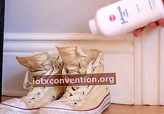 Geben Sie Talkumpuder in die Schuhe, um schlechte Gerüche zu entfernen
