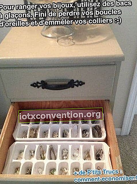 Un ottimo consiglio per conservare i gioielli è usare i vassoi per i cubetti di ghiaccio.