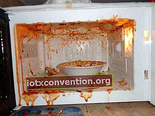 Die Tomatensauce explodiert in der Mikrowelle
