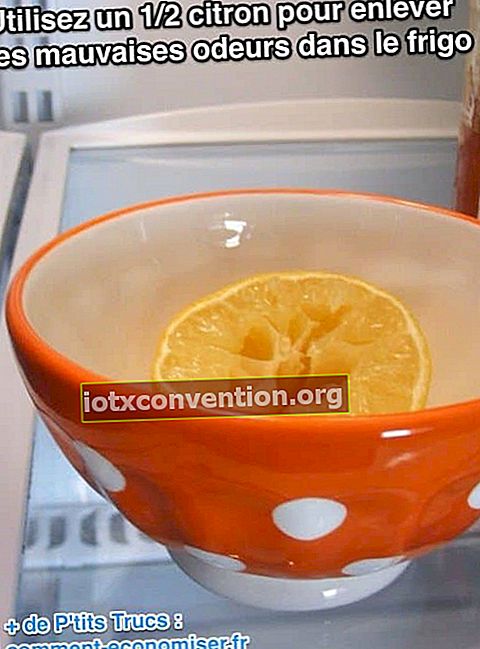 Gunakan setengah lemon untuk menghilangkan bau peti sejuk