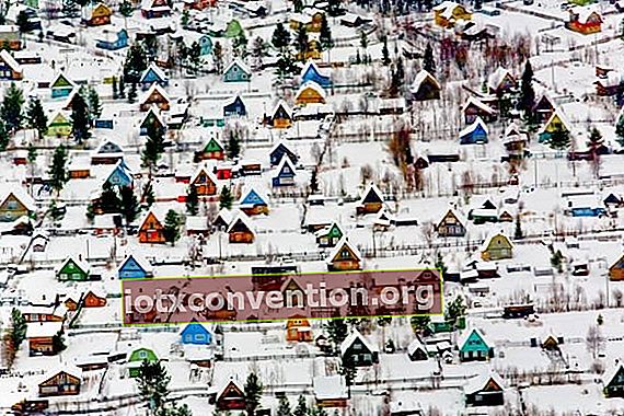 หมู่บ้านที่เต็มไปด้วยหิมะในรัสเซีย