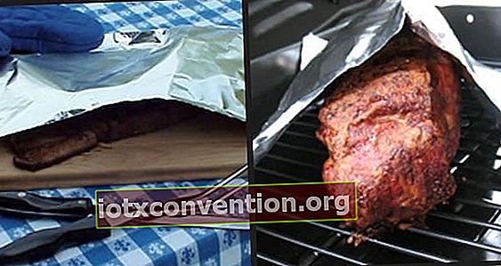 masukkan daging ke dalam aluminium foil agar bbq tidak mengering