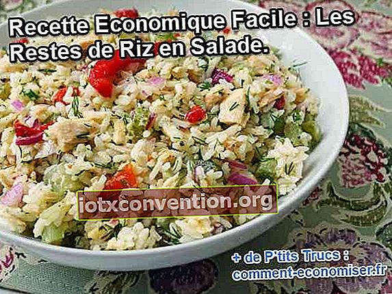 Salad nasi yang dibuat dengan sisa makanan
