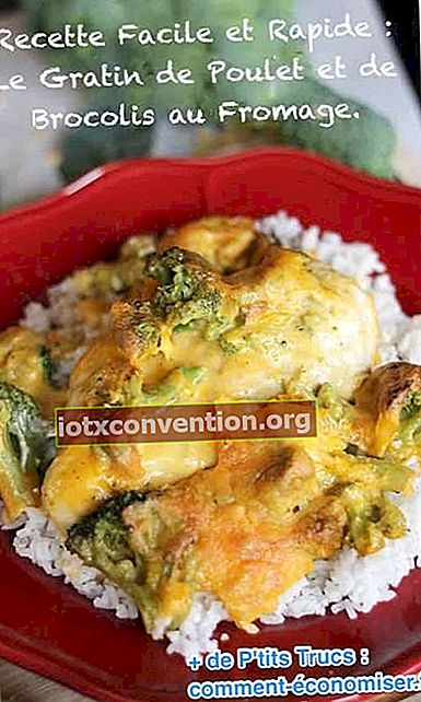 Un piatto di pollo, broccoli e formaggio gratinato