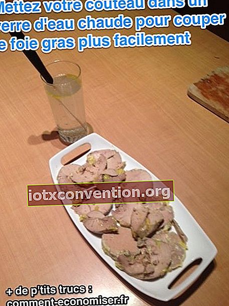 Schneiden Sie die Foie Gras leicht durch Erhitzen der Klinge Ihres Messers