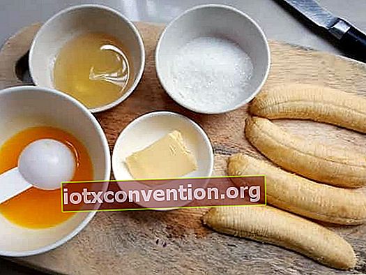 ingredienser banan flambé socker smör rom