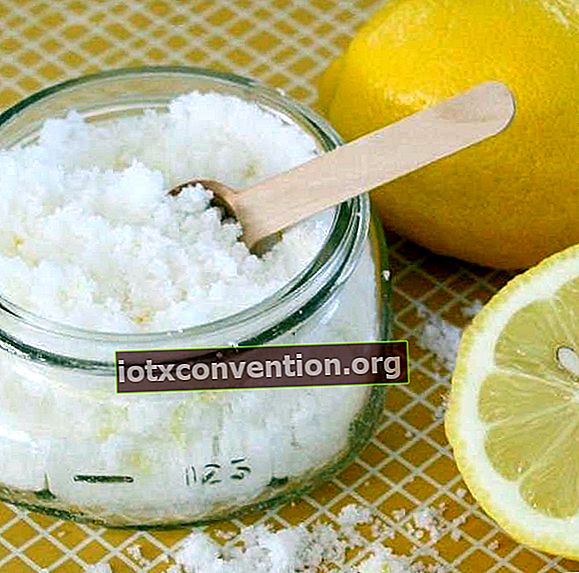 citron och salt ansiktsskrubba