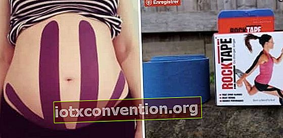 Legen Sie Kinesio-Bänder, um den Bauch schwangerer Frauen zu entlasten