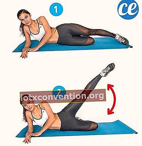 Övning 1 av de sex enkla övningarna för att förlora celluliter på 15 dagar.