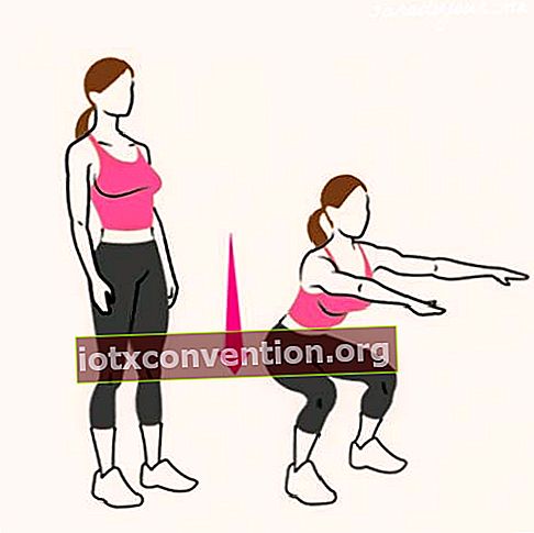 Muskelkolben leichte Übung Kniebeugen