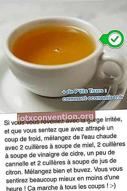 teh herbal yang dibuat dengan madu, kayu manis, lemon dan cuka sari apel