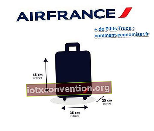 Dimensi tas tangan Air France gratis